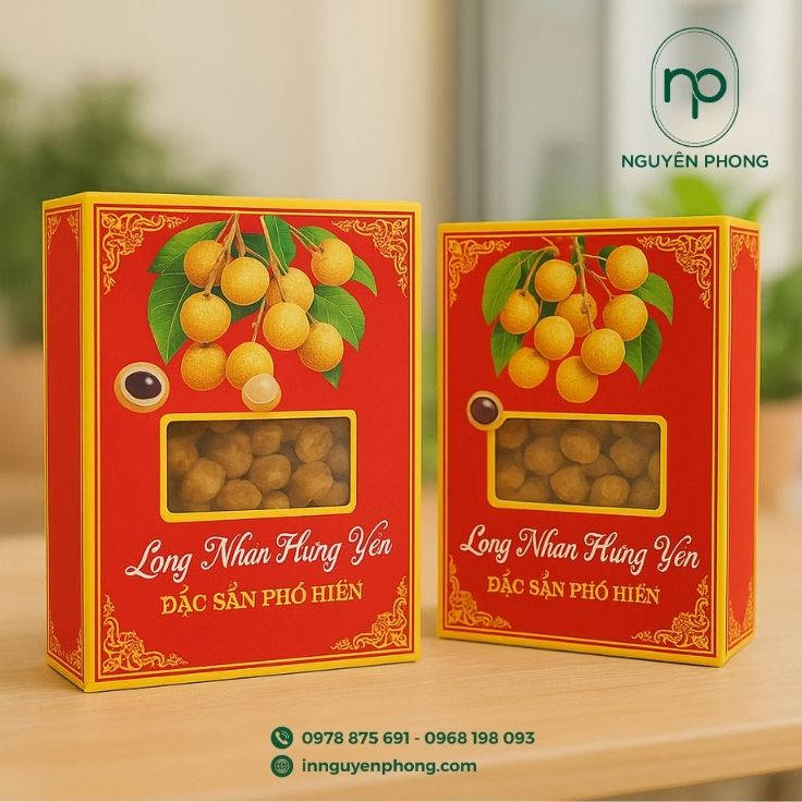 Mẫu hộp carton cán màng mica đựng long nhãn